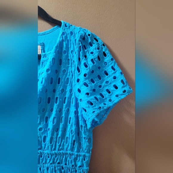 EUC Anthropologie Somerset Eyelet Maxi Dress Sky Blue Size XS - Picture 9 of 15